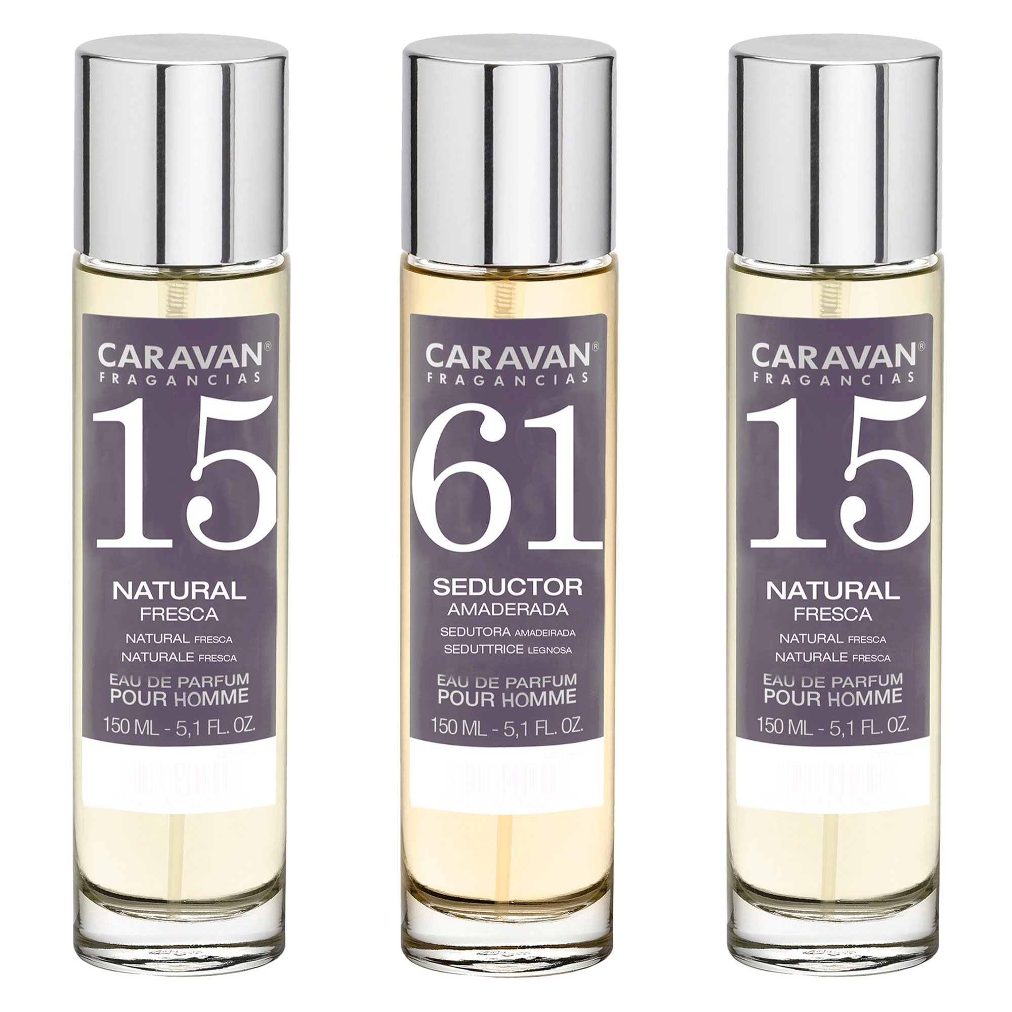 3x caravan perfume de hombre nº61 (2)nº15 - 150ml.