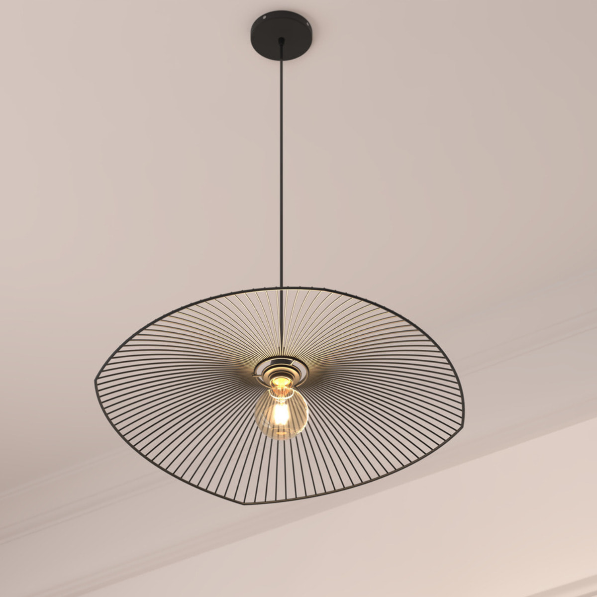 Suspension filaire "Cuzco" métal noir D58cm
