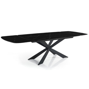 Tomasucci Table ovale extensible GEMY 160 en marbre noir - NOIR