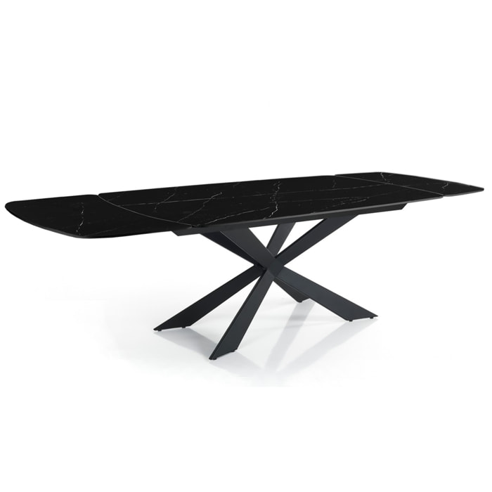 Tomasucci Table ovale extensible GEMY 160 en marbre noir - NOIR