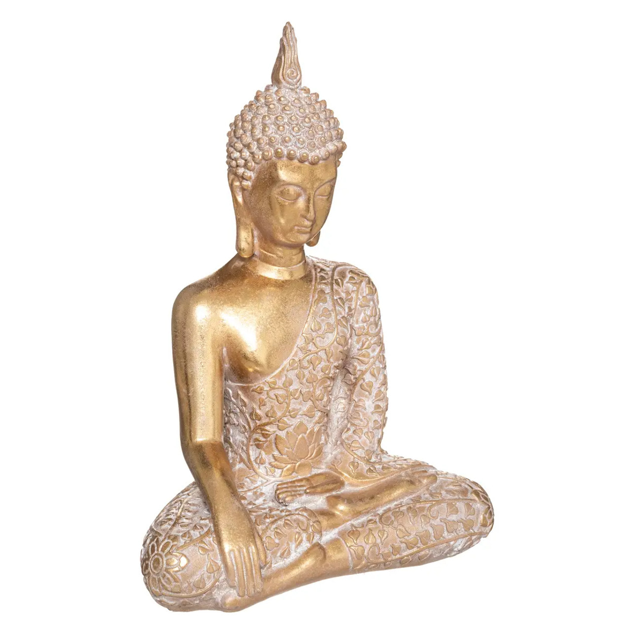 Statuette "Bouddha" assis - doré - H32 cm