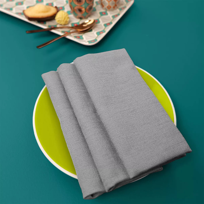 Serviette pur coton motif jacquard gris anthracite Bastide gris