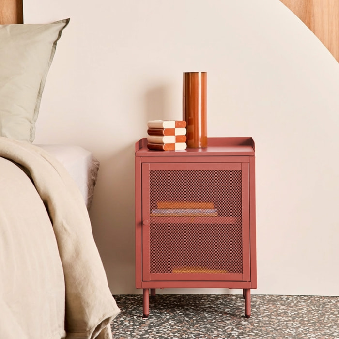 Table de chevet industrielle métal 1 porte  OHIO