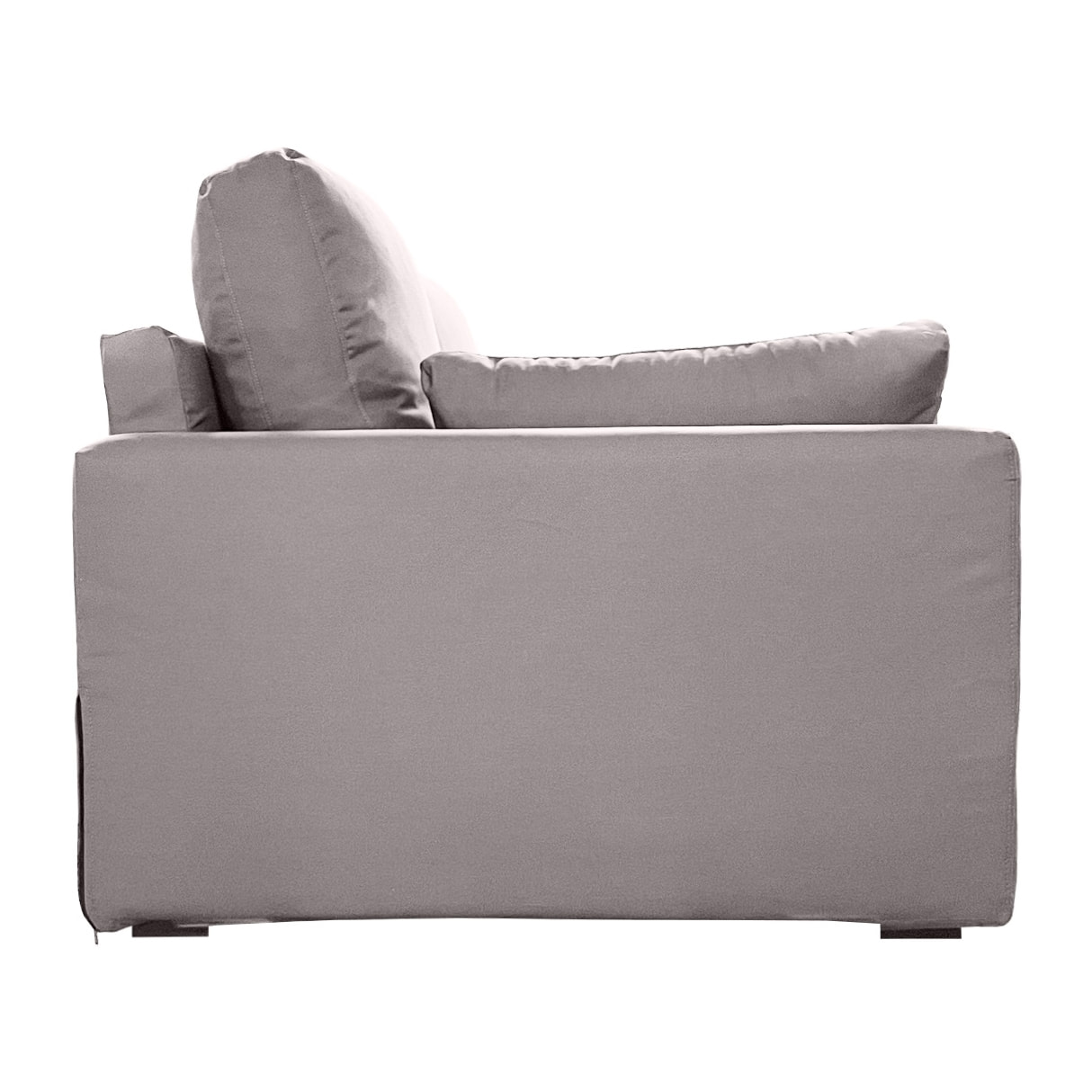 Canapé 3 pl TRESSIN 190 cm fixe tissu coton Gris Clair - 100% déhoussable - Fab. France