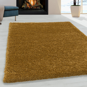 SYDNEY - Tapis shaggy uni à poils longs moutarde - SYD3000DOR