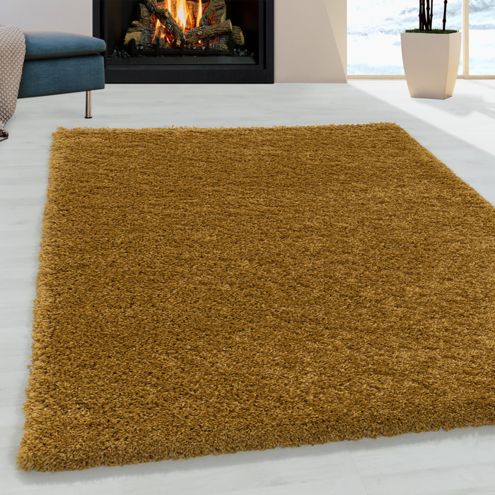SYDNEY - Tapis shaggy uni à poils longs moutarde - SYD3000DOR