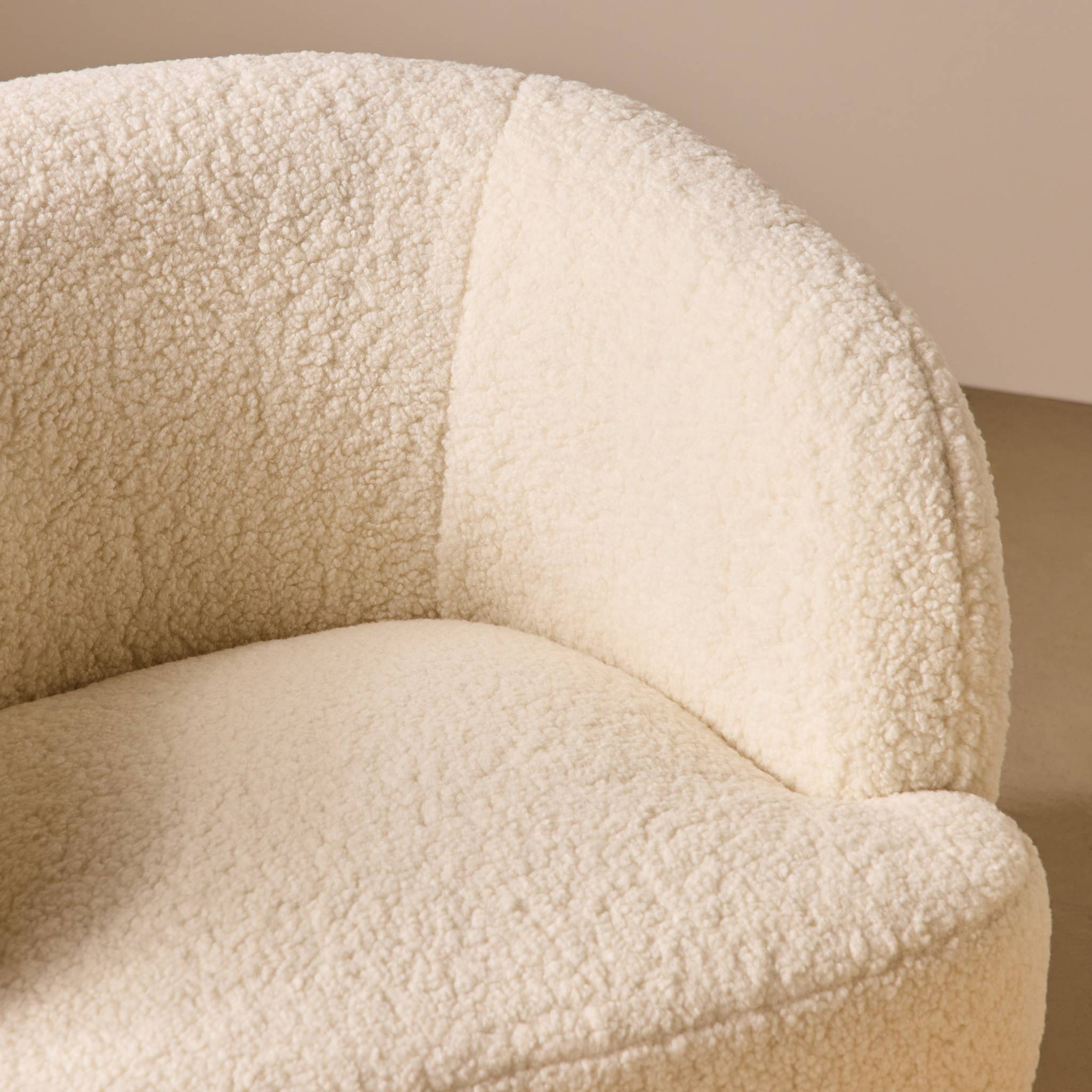 Fauteuil pivotant métal et bouclette LAYA