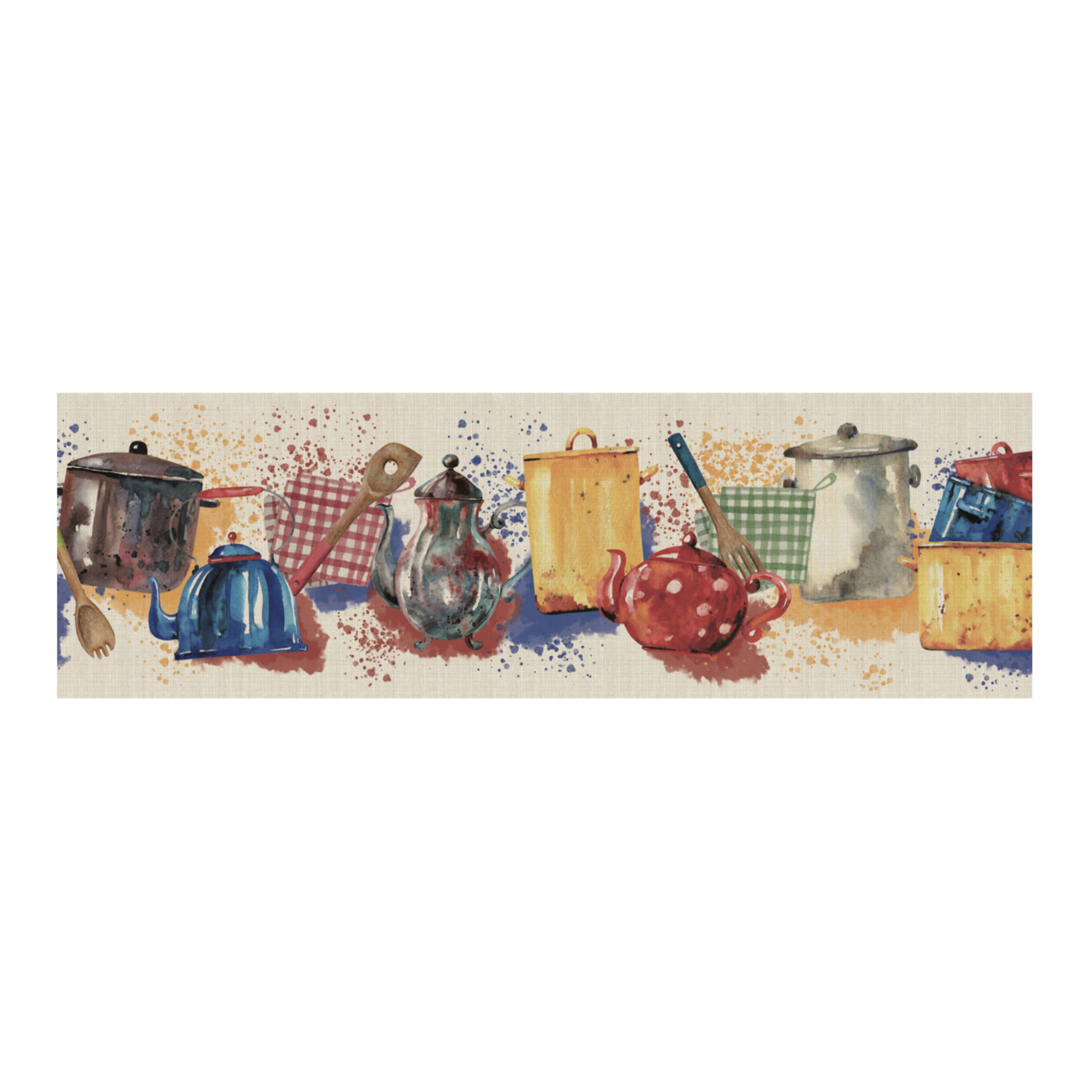 Tappeto Passatoia Cucina Con Retro Antiscivolo Antisfilo Linea Futura Pentole