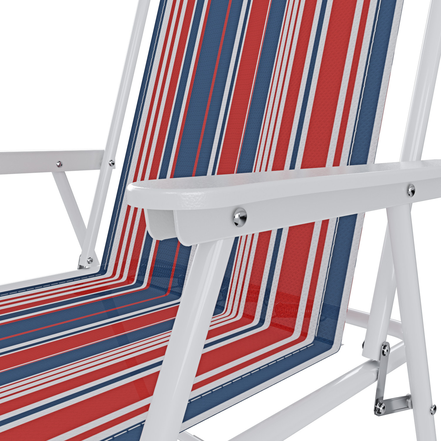 Sedia Pieghevole Da Spiaggia Campeggio Camping Leggera E Resistente In Metallo In Tessuto Oxford 600D Con Braccioli Seggiola Multicolore Rosso Blu