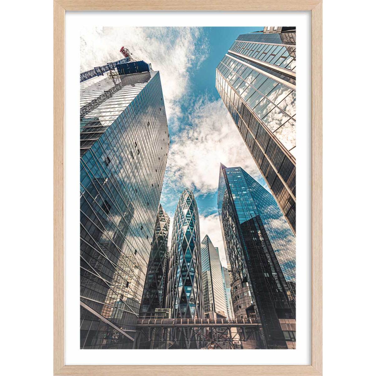 Affiche photo paris quartier la defense Affiche + cadre en bois - Chêne