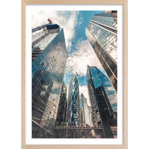 Affiche photo paris quartier la defense Affiche + cadre en bois - Chêne