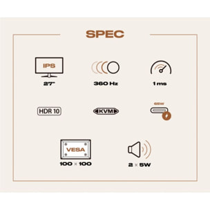 Ecran PC Gamer JAPANNEXT JN-27IPS360WQHDR-HSP Plat 27 360Hz