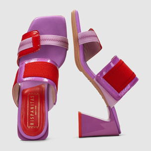 Sandalia Destalonada Mallorca Violet rojo 6,5 cm