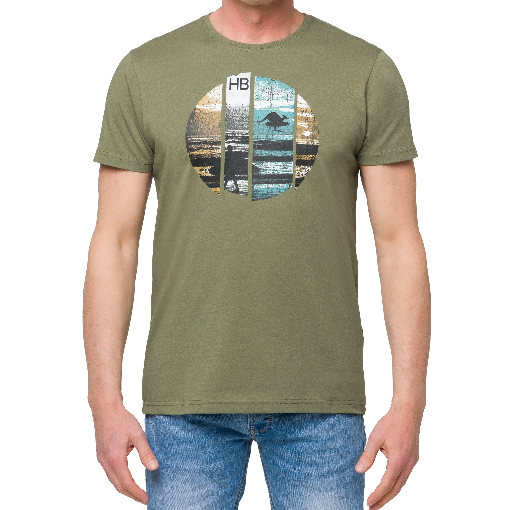 T-shirt in cotone 150 gr Hot Buttered Break verde militare.