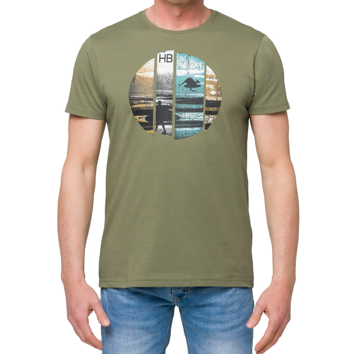 T-shirt in cotone 150 gr Hot Buttered Break verde militare.