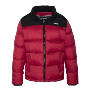 UTAH PADDED JACKET WITH YOKES & SCHOTT NYC CHEST EMBROIDERY BODY = 100% NYLON / YOKES = 60% COTTON 40% NYLON Rosso