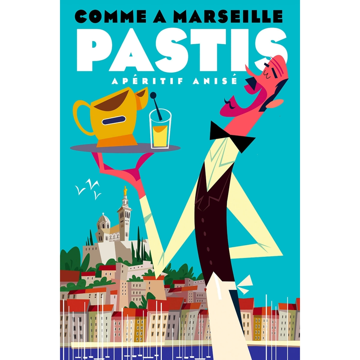 Tableau un pastis sur le vieux port Tableau plexiglas