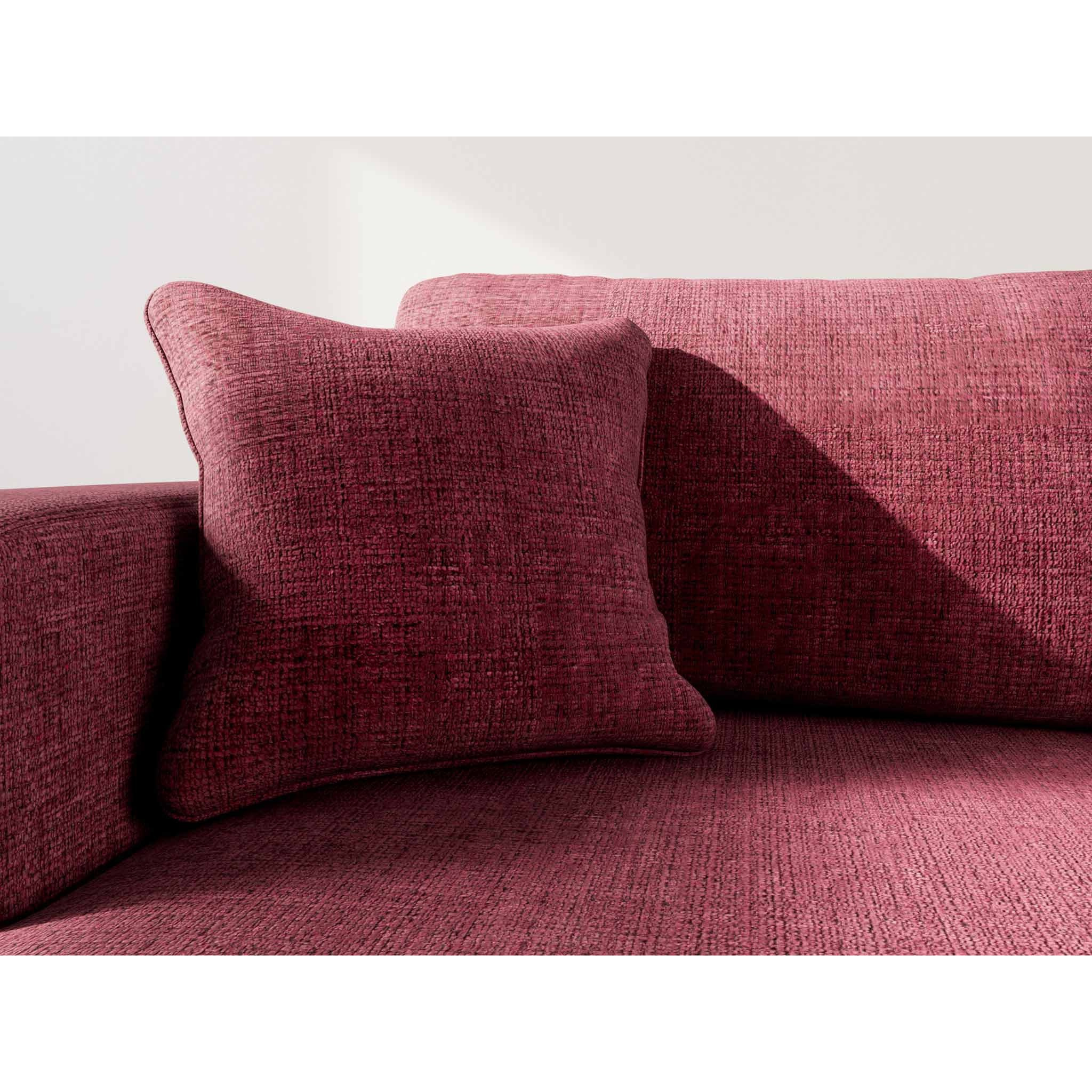 Miro - Canapé d'angle gauche 4 places convertible avec coffre en velours texturé - Prune