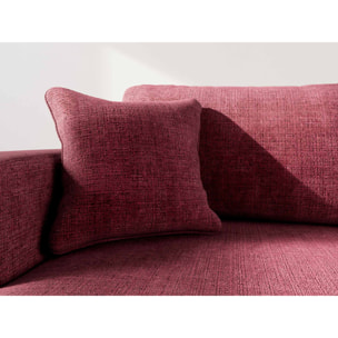 Miro - Canapé d'angle gauche 4 places convertible avec coffre en velours texturé - Prune