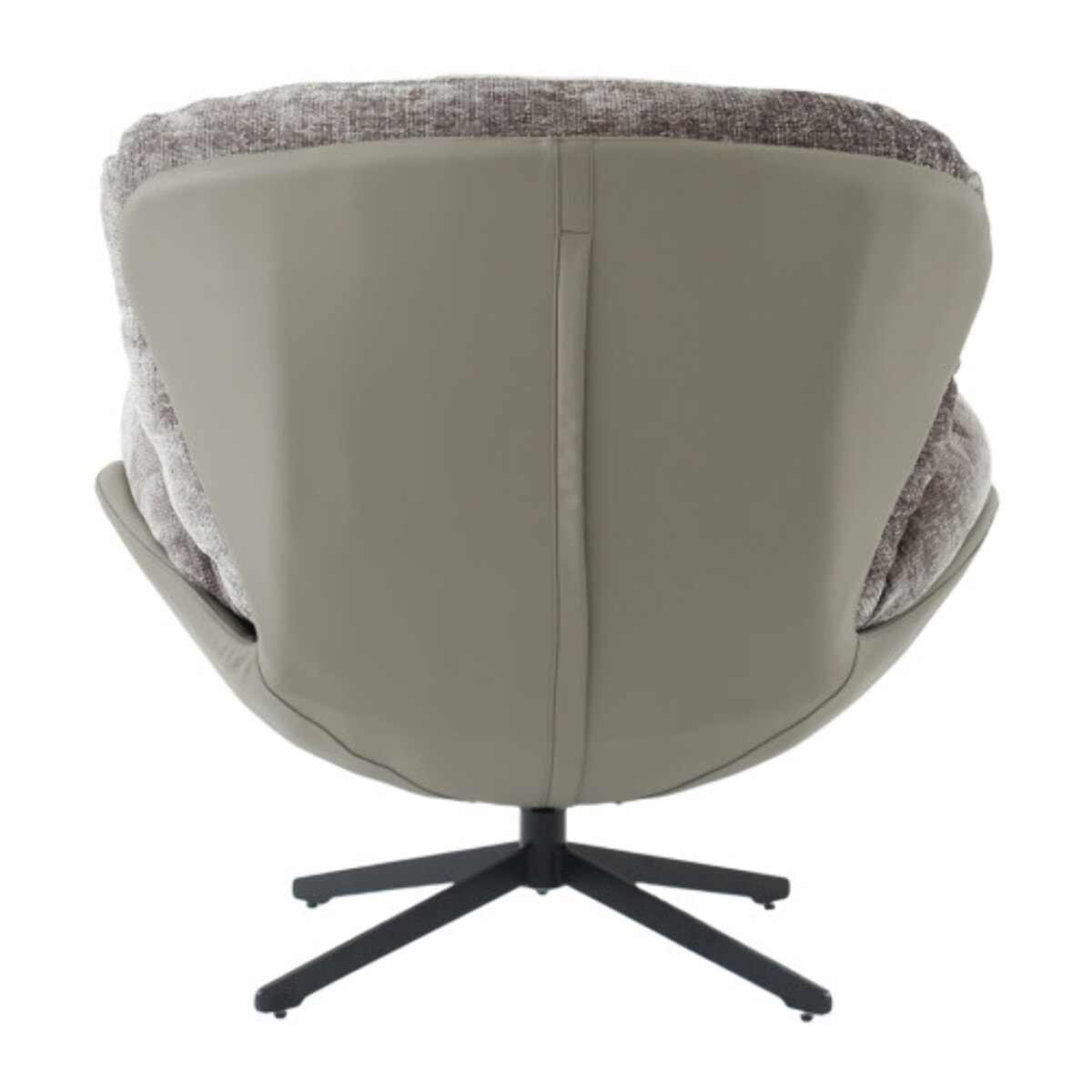 Fauteuil rotatif 360° tissu doux avec simili et pieds métal - DOUDOU