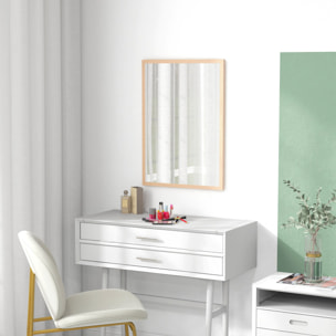 Espejo de Pared Espejo de Baño 50x70 cm Espejo Rectangular Decorativo para Salón Entrada Pasillo Horizontal o Vertical Natural