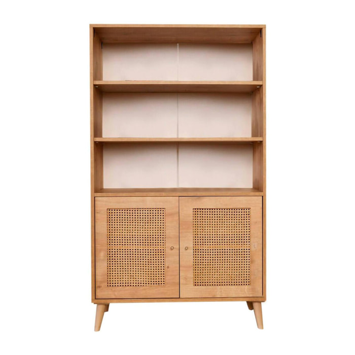 Credenza Dgonz, Buffet da soggiorno, Madia da salotto, Dispensa da cucina, 90x40h110 cm, Quercia