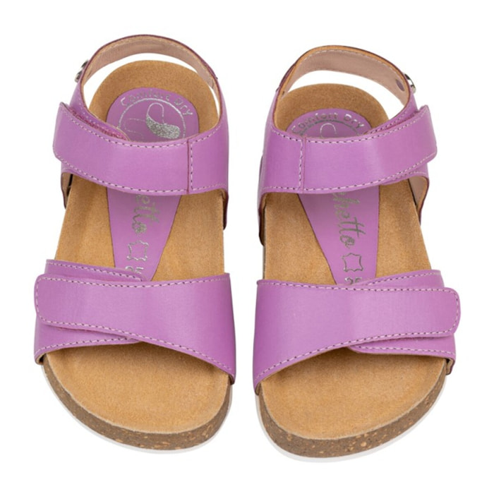 Sandalia Bios Piel  Cabra. VelcroMorado