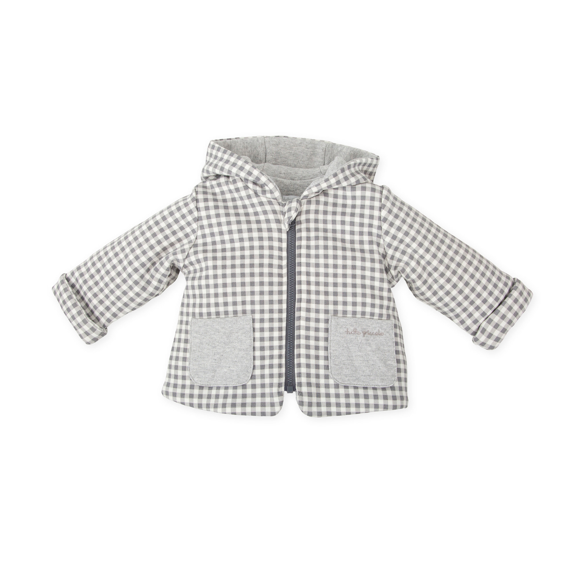 CHAQUETÓN CUADROS GRIS - Gris