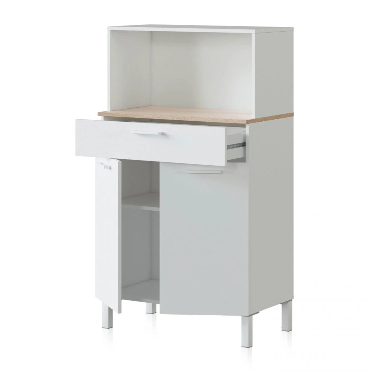 Alacena cocina Colin 2 Puertas Blanco Artik (Blanco Mate) - Roble Canadian