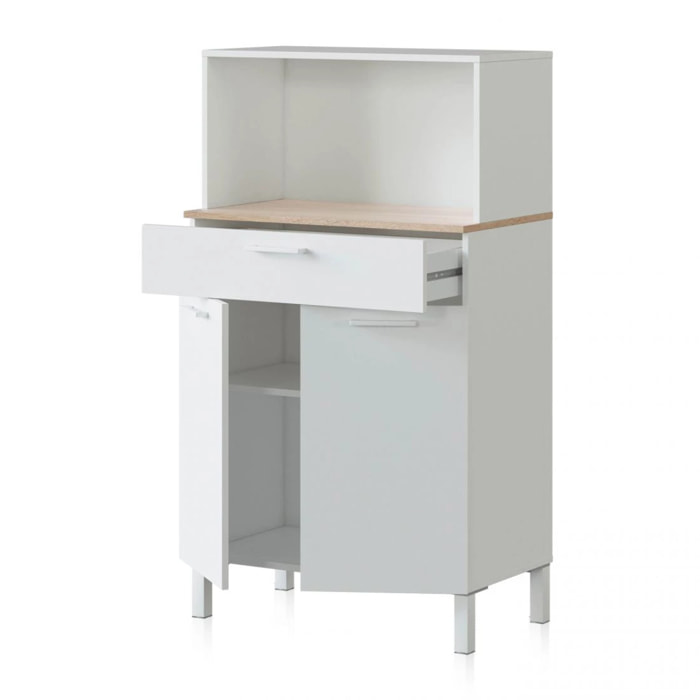 Alacena cocina Colin 2 Puertas Blanco Artik (Blanco Mate) - Roble Canadian