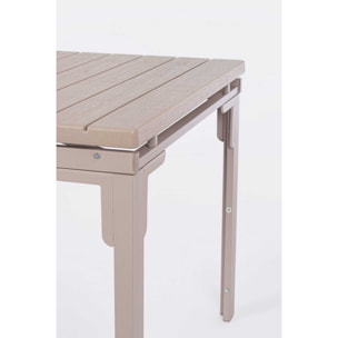 Tavolo allungabile da giardino VALENCIA tortora effetto legno, struttura in acciaio, 180×89,5–240×89,5 cm