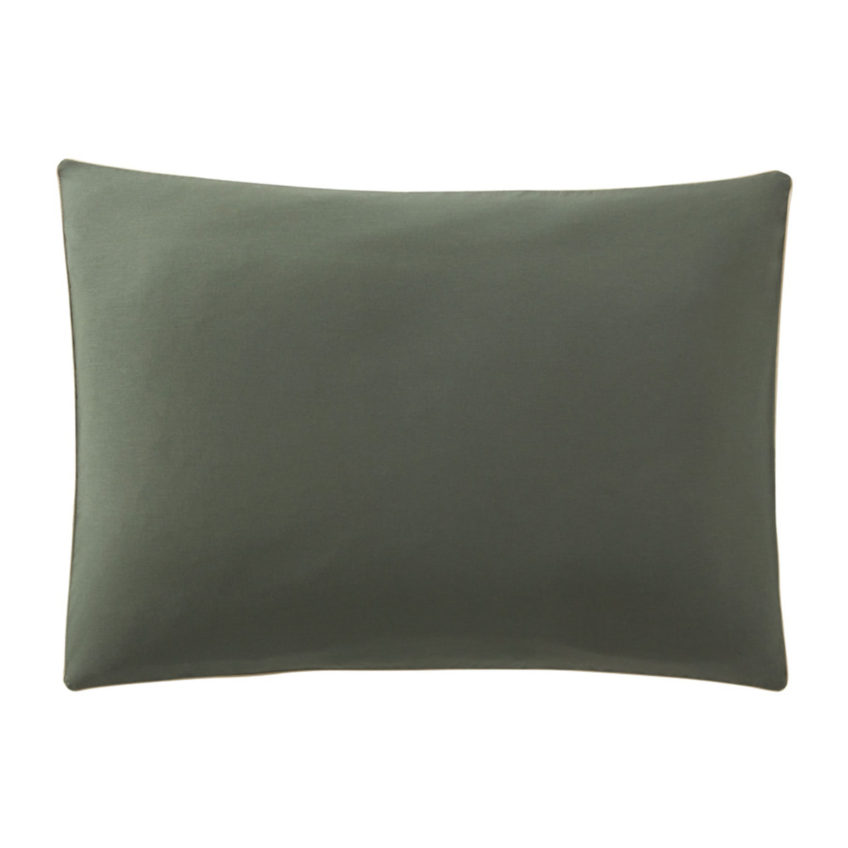 Taie d'oreiller bicolore en coton, BONS JOURS, Vert Palme/ Vert Aloe