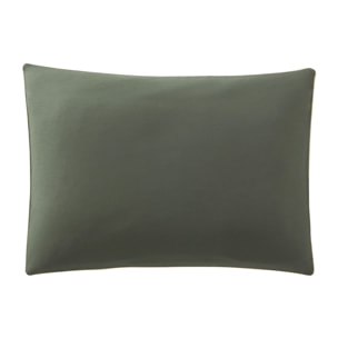 Taie d'oreiller bicolore en coton, BONS JOURS, Vert Palme/ Vert Aloe