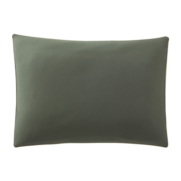 Taie d'oreiller bicolore en coton, BONS JOURS, Vert Palme/ Vert Aloe