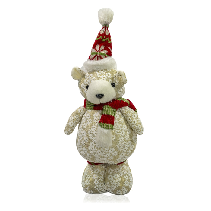 DAMMuñeco navideño de felpa diseño osito. 18x9x35cm. Color:Multicolor