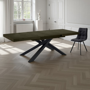 Table à manger extensible Tomasucci HELT 130, en MDF finition bois gris, 90 × 130 × 77 cm