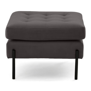 Isaure - pouf en velours - Gris foncé