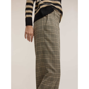 Motivi - Pantaloni palazzo in tinto filo check - Beige