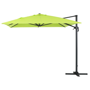 Parasol jardin déporté Alu ''Sun 4'' - Rectangle - 3 x 4 m - Vert