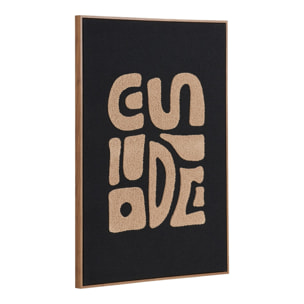 Decorazione murale Tine in poliestere tufted nero e beige 50x70 cm