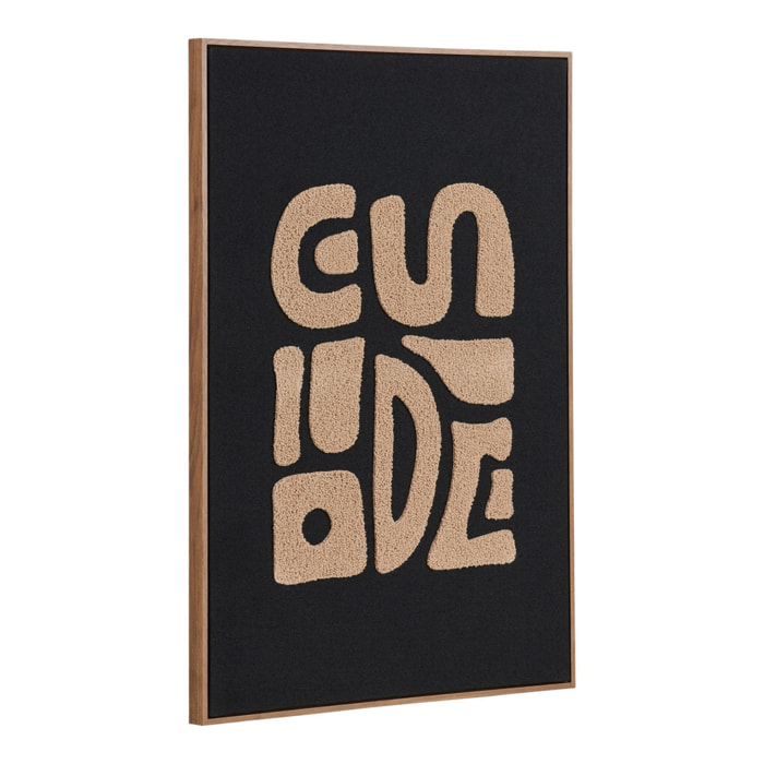 Decorazione murale Tine in poliestere tufted nero e beige 50x70 cm