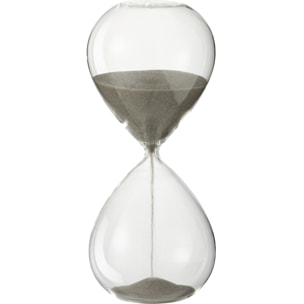 J-Line décoration Sablier - verre/sable - gris - medium