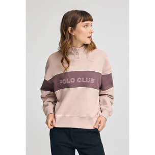 Sudadera rosa palo con capucha y logo Polo Club