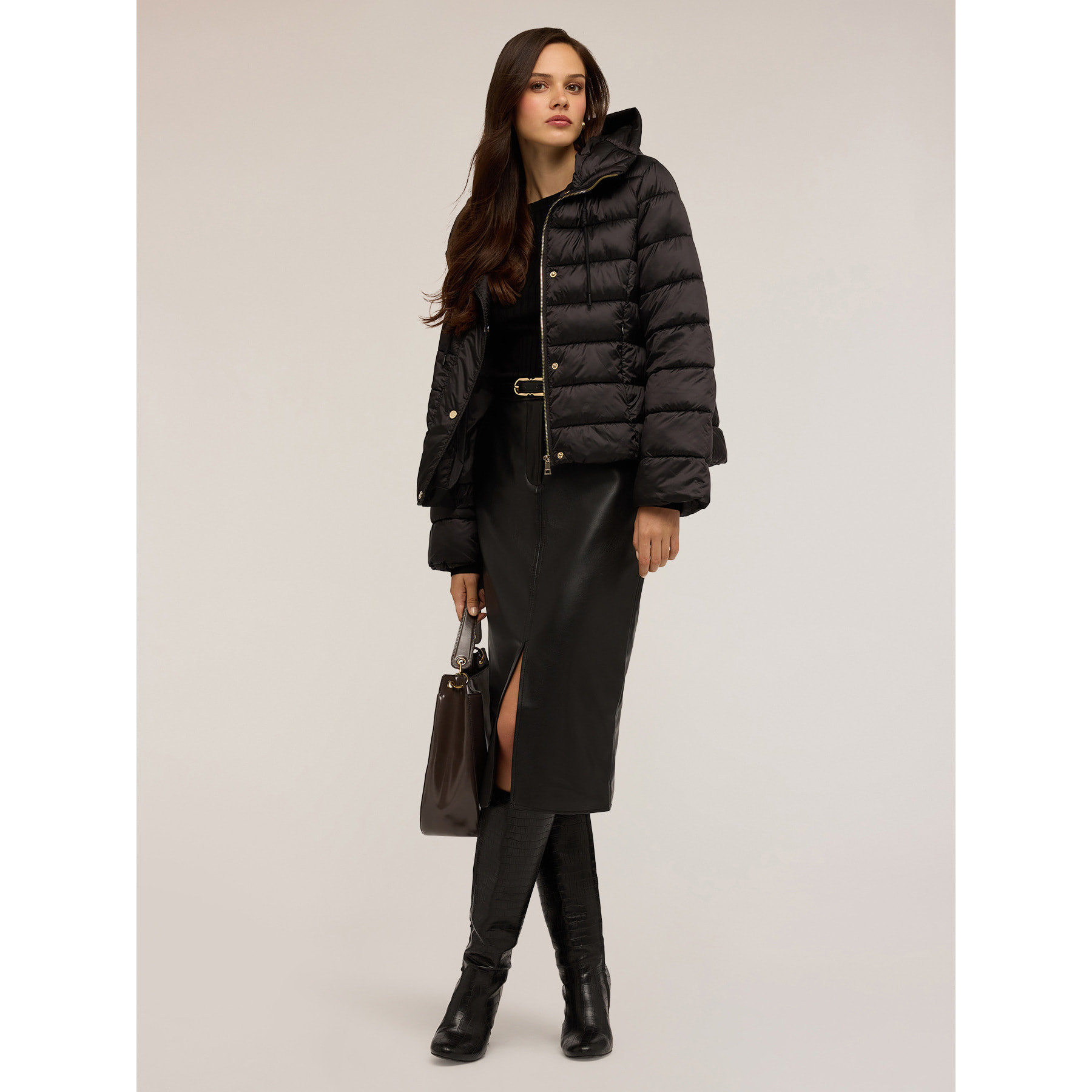 Motivi - Piumino in nylon lucido - Nero