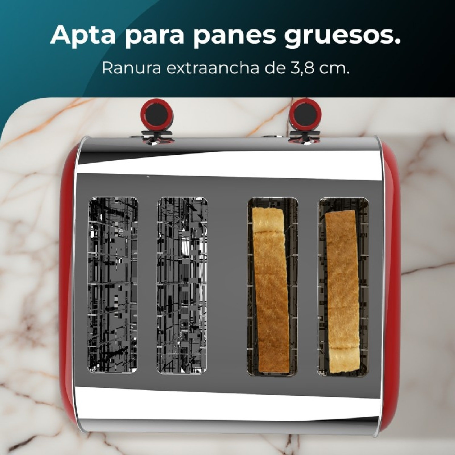 Cecotec Grille-pain vertical Toastin' time 1500 Double Red