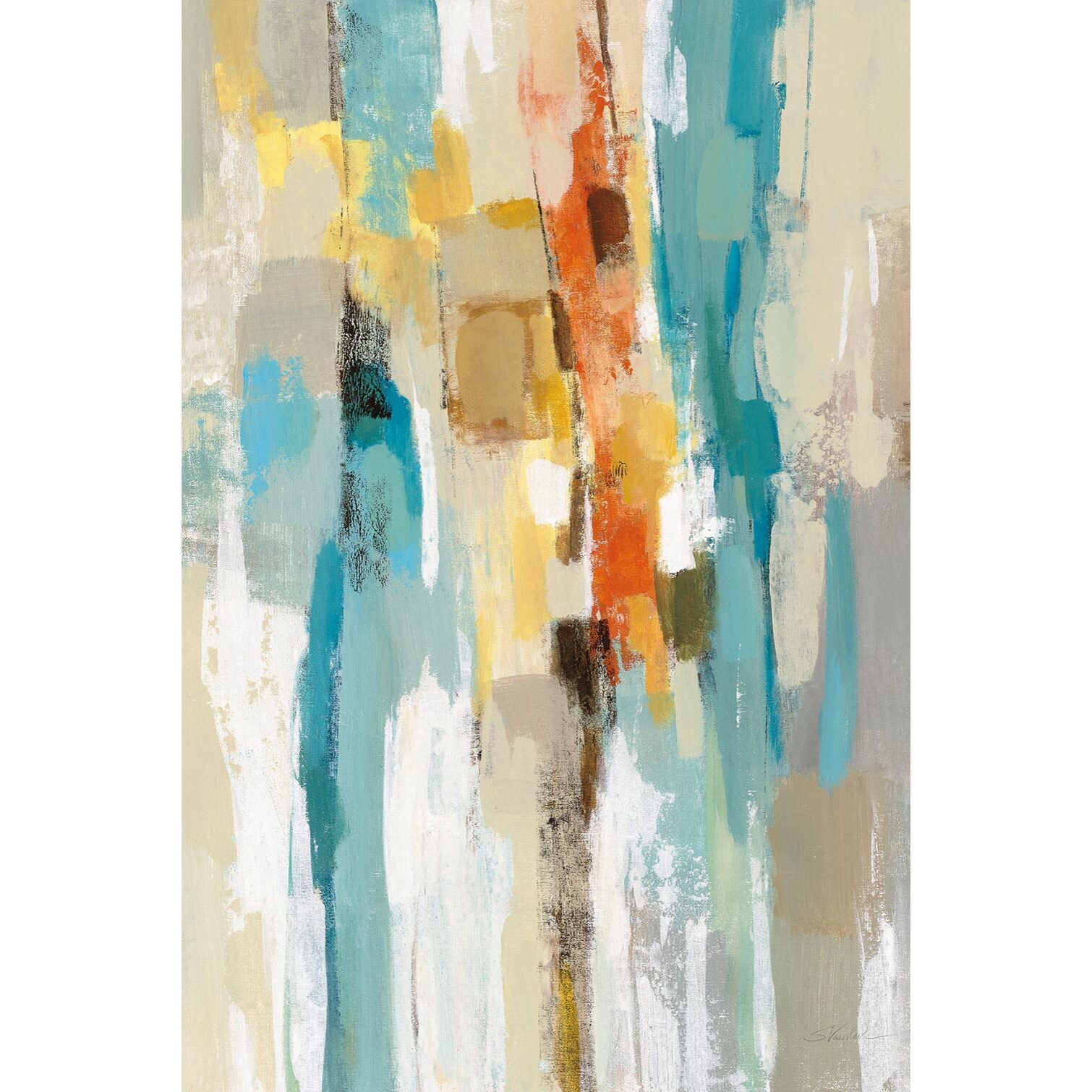 Tableau abstrait structure liquide  Toile imprimée