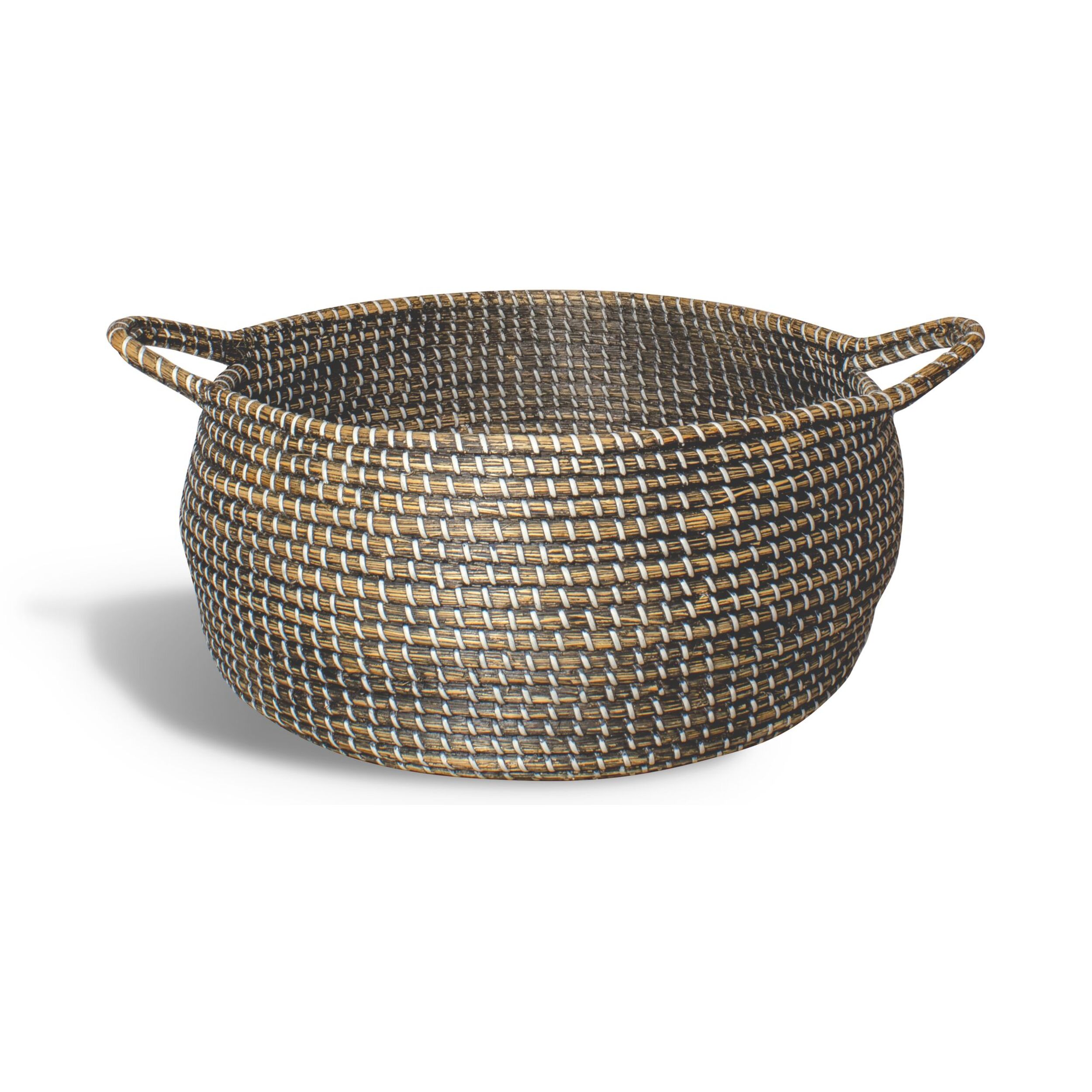 Corbeille en jonc de mer marron avec anses 50cm CON DAO