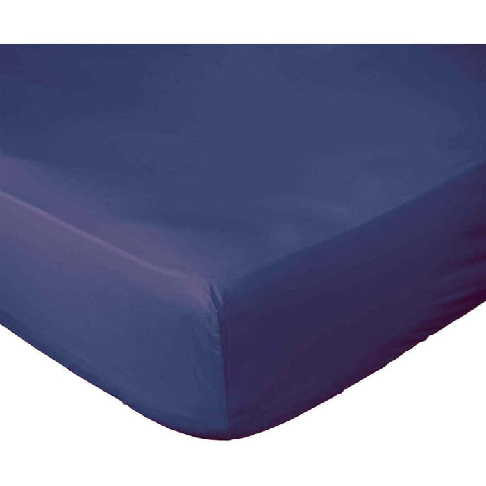 Drap plat Percale de coton 80fils Bleu marine