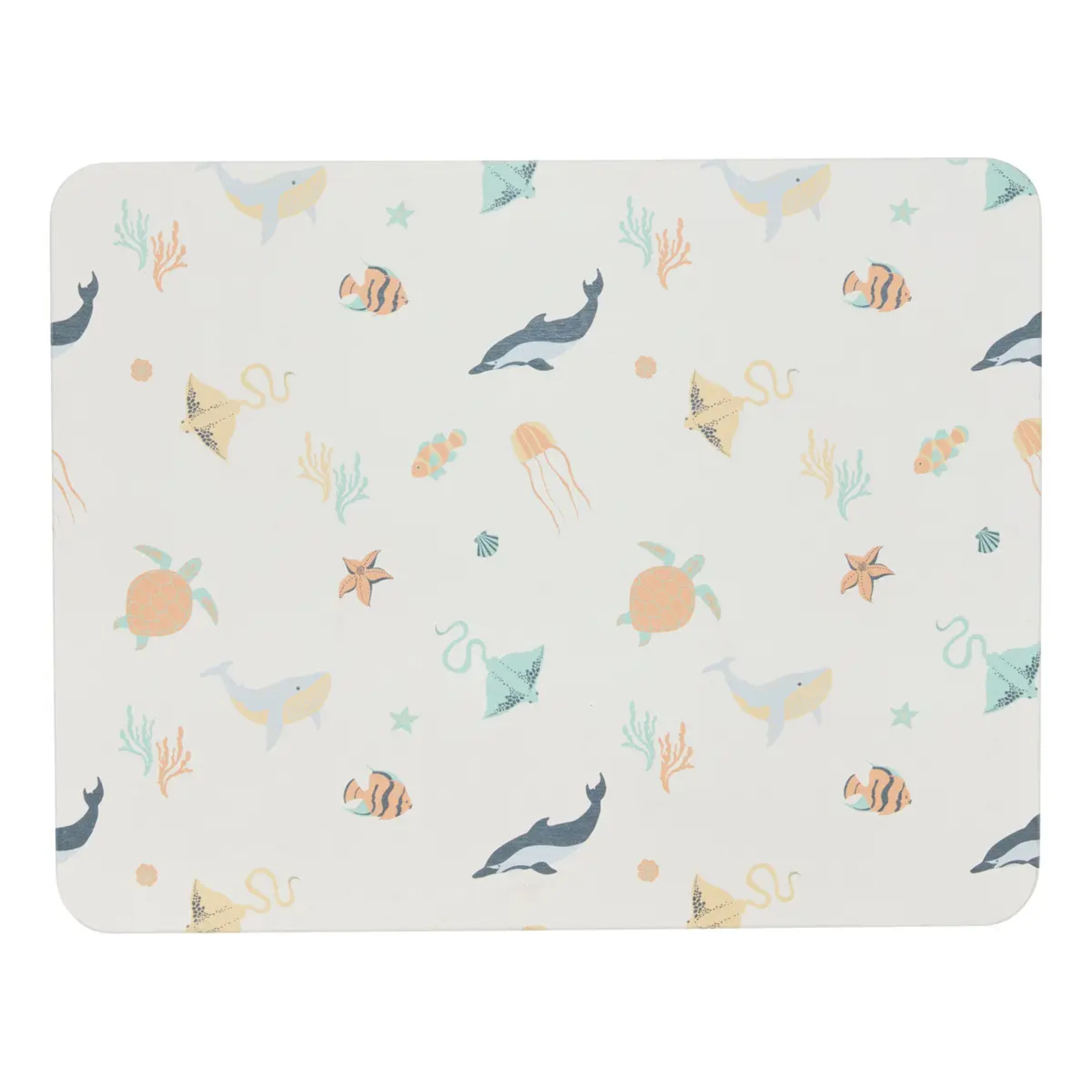 Tapis de Salle de Bain Orta en Diatomite 45x35cm Imprimé Animaux Marins