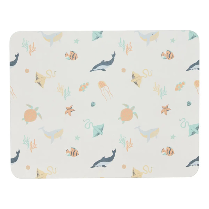 Tapis de Salle de Bain Orta en Diatomite 45x35cm Imprimé Animaux Marins